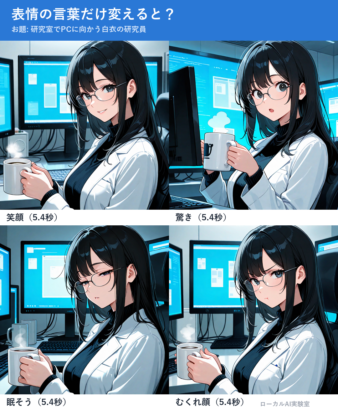 画像生成AIにおける表情の指示:単語ひとつで変化するキャラクターの印象